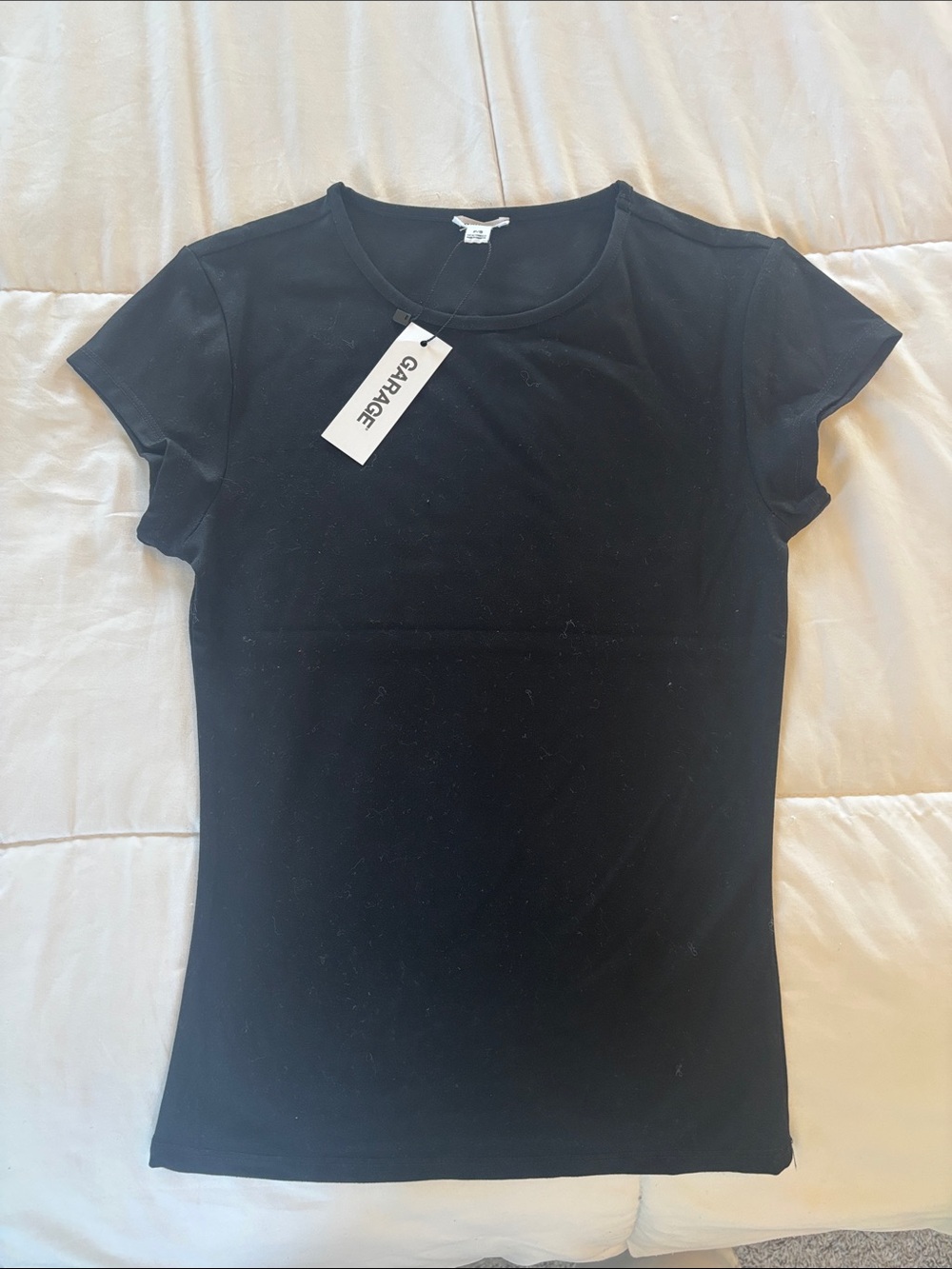 Garage Sleek Black Short Sleeve Crewneck Tee - Slim Fit